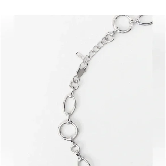 Zara Abstract Sculptured Torso Body Silver Chain Link Necklace Bold Artsy NWT - Picture 4 of 12